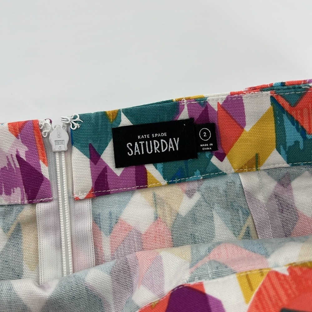 Kate Spade mini skirt Saturday Multicolored‎ size 2 retro 70s abstract - Picture 2 of 7